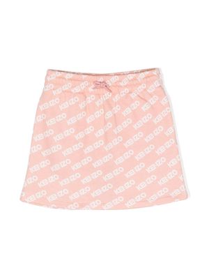 Kenzo Kids Tod logo-motif cotton skirt - Pink