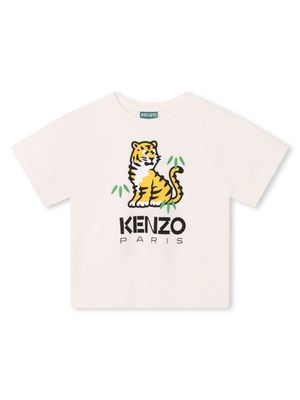 Kenzo Kids Tokyo Paris Kotora cotton T-shirt - Neutrals