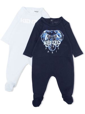 Kenzo Kids two-pack logo-print pajamas - Blue