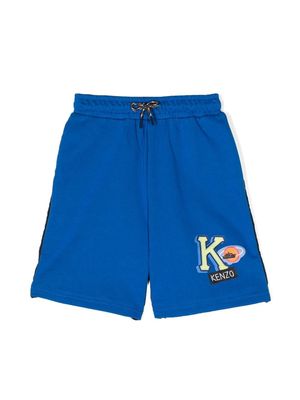 Kenzo Kids two-tone logo-print shorts - Blue