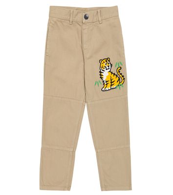 Kenzo Kids Wide-leg cotton twill pants