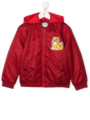 Kenzo Kids zip-up hooded bomber jacket - Red