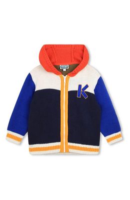KENZO Kids' Zip-Up Hooded Sweater in Navy Multi