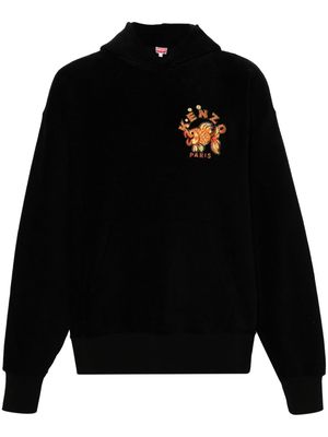Kenzo Kingyo-embroidered fleeced hoodie - Black