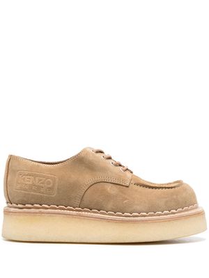 Kenzo lace-up suede shoes - Neutrals