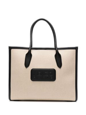 Kenzo large 18 canvas tote bag - Neutrals