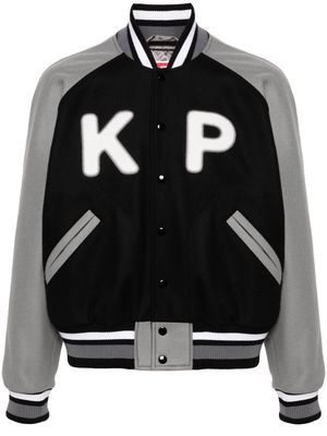 Kenzo logo-appliqué bomber jacket - Black