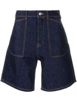 Kenzo logo-appliqué denim shorts - Blue