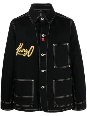 Kenzo logo-appliqué shirt jacket - Black
