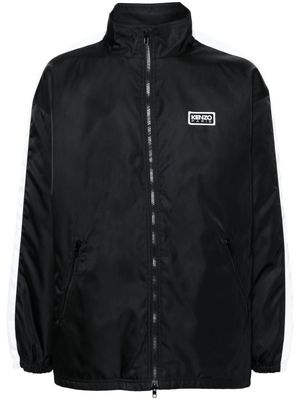 Kenzo logo-appliqué striped jacket - Black