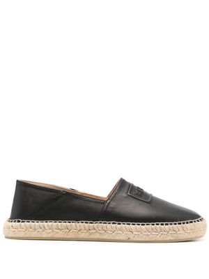 Kenzo logo-embossed leather espadrilles - Black