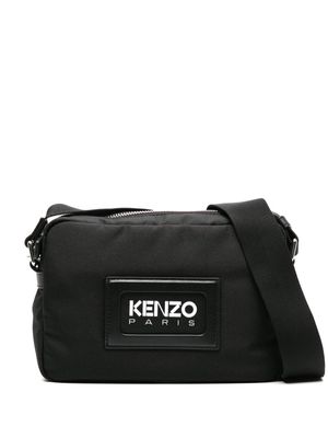 Kenzo logo-embossed messenger bag - Black