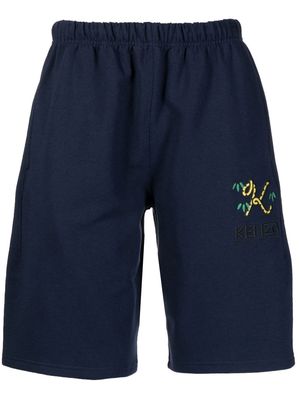 Kenzo logo-embroidered cotton Bermuda shorts - Blue