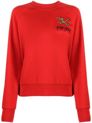 Kenzo logo-embroidered cotton jumper