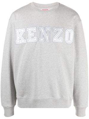 Kenzo logo-embroidered cotton sweatshirt - Grey