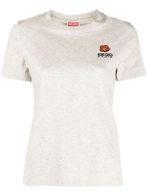Kenzo logo-embroidered cotton T-shirt - Neutrals