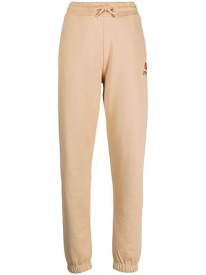 Kenzo logo-embroidered cotton track pants - Brown