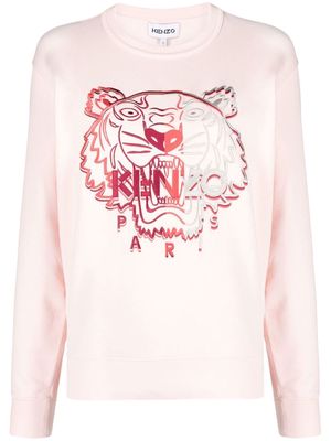 Kenzo logo-embroidered crew neck sweatshirt - Pink