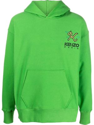 Kenzo logo-embroidered hoodie - Green