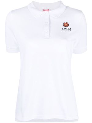 Kenzo logo-embroidered polo shirt - White