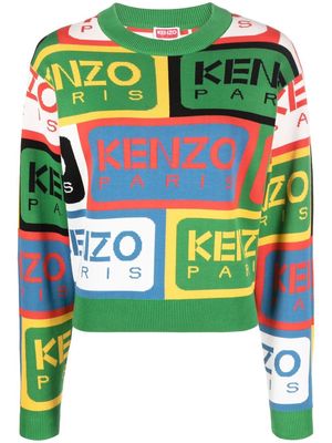 Kenzo logo-intarsia jumper - Green