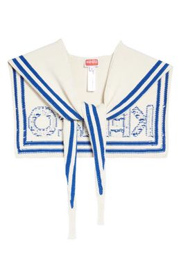 KENZO Logo Knit Sailor Bib in 2 - Off White