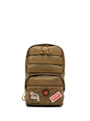 Kenzo logo-patch backpack - Neutrals
