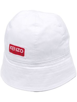 Kenzo logo-patch bucket hat - White