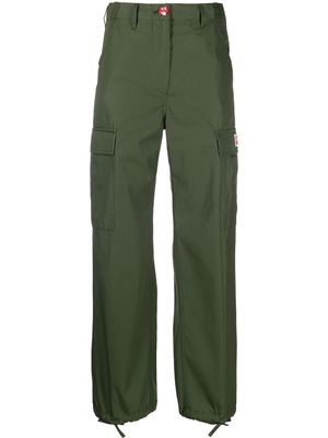 Kenzo logo-patch cargo trousers - Green