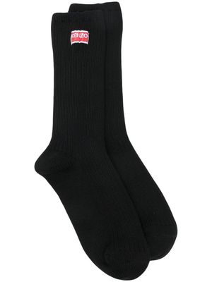 Kenzo logo-patch cotton-blend socks - Black