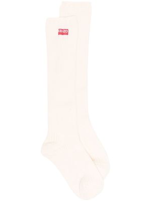 Kenzo logo-patch cotton-blend socks - Neutrals