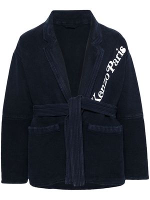 Kenzo logo-patch cotton jacket - Blue