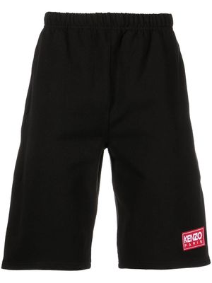 Kenzo logo-patch cotton shorts - Black