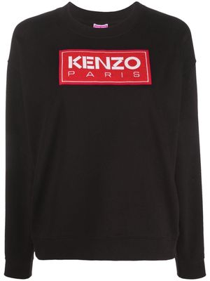 Kenzo logo patch crew-neck sweatshirt - Black