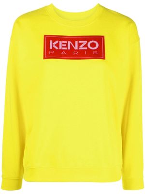 Kenzo logo-patch crew-neck sweatshirt - Yellow