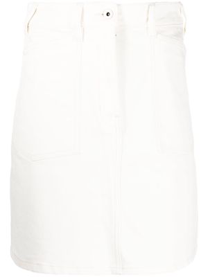 Kenzo logo-patch denim miniskirt - White