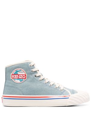 Kenzo logo-patch high-top sneakers - Blue