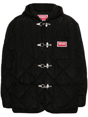 Kenzo logo-patch hooded padded jacket - Black