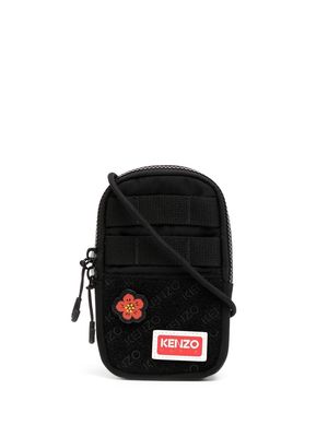 Kenzo logo-patch messenger bag - Black