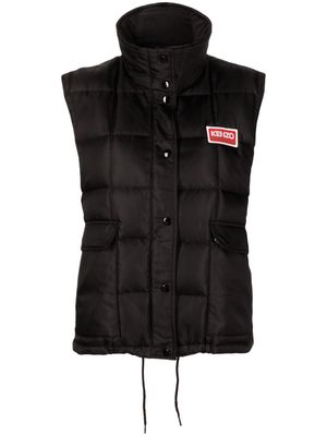Kenzo logo-patch quilted gilet - Black