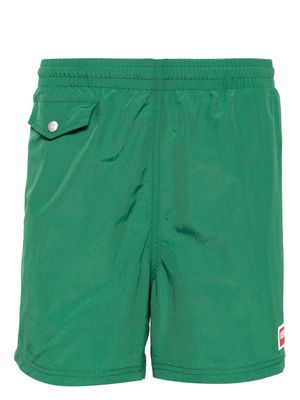 Kenzo logo-patch swim shorts - Green
