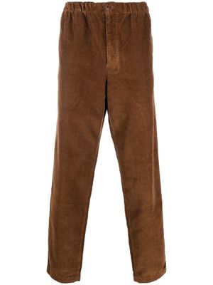 Kenzo logo-patch tapered corduroy trousers - Brown