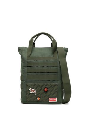 Kenzo logo-patch tote bag - Green