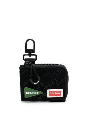 Kenzo logo-patch wallet - Black