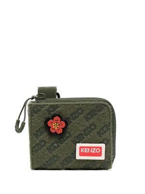 Kenzo logo-patch wallet - Green