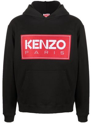 Kenzo logo-print cotton hoodie - Black