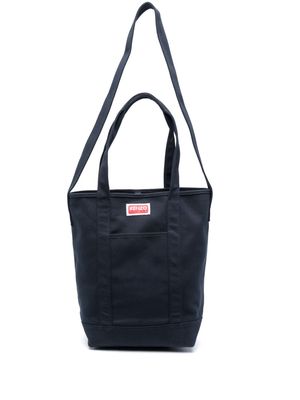 Kenzo logo-print cotton tote bag - Blue