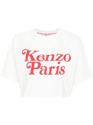 Kenzo logo-print cropped T-shirt - White