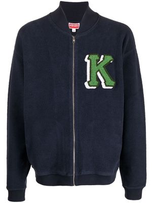 Kenzo logo-print fleece jacket - Blue