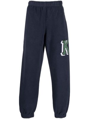 Kenzo logo-print fleece track pants - Blue